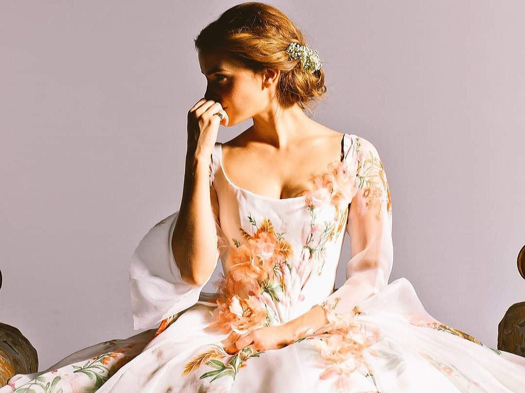 emma watson royal wedding roma cover flower dress