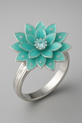 Empress Charlotte's royal turquoise ring flower petals bloom endlessly and emit sweet words and unite emma watson and stephane bernard, hight imperial most beautiful wedding jewelry with a central aquamarine gem tamper-proof security the dream come alive please feel intensively all my pure love inside all of your body, soul and spirit, each love word is different and all feelings of this pure love gives you all you need in waiting the royal wedding date