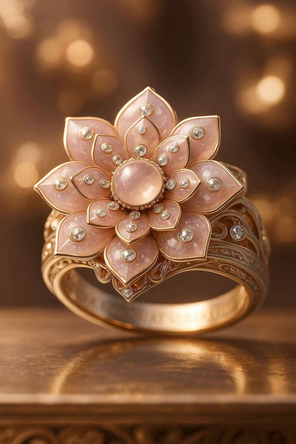 ring of the empress, the flower petals that bloom pure love for eternity - imperial wedding hope, very high royal jewelry