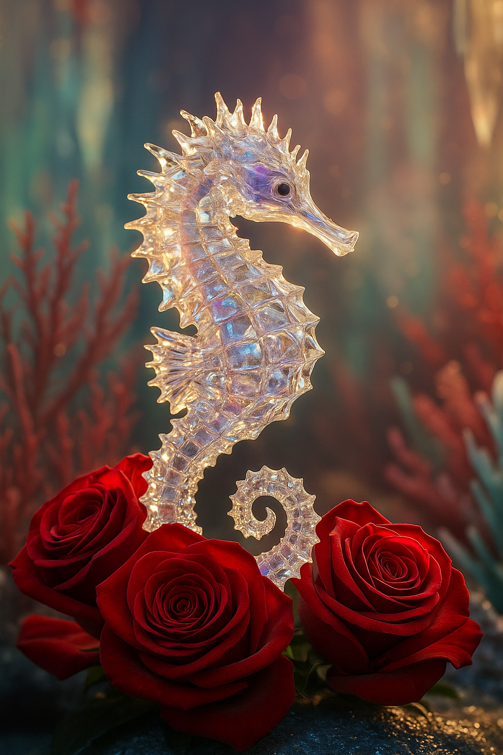 Uvoro, Faithful Squire, The Crystal Seahorse with Velvet Eyes